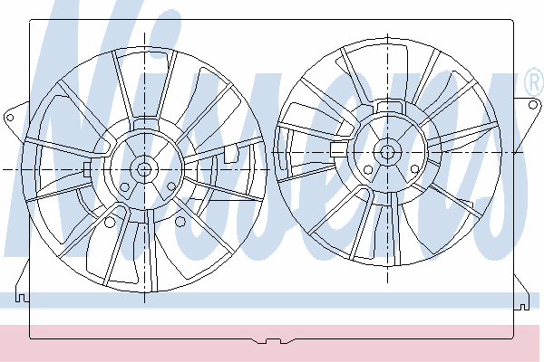 85393 Nissens difusor do radiador de esfriamento, montado com motor e roda de aletas