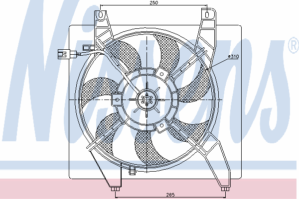 Difusor do radiador de esfriamento, montado com motor e roda de aletas 85363 Nissens