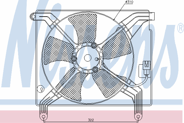 Difusor do radiador de esfriamento, montado com motor e roda de aletas para Daewoo Nubira (J10, J15)