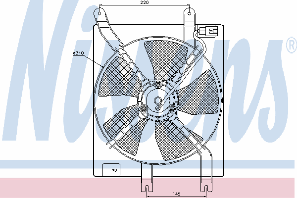 Ventilador elétrico de aparelho de ar condicionado montado (motor + roda de aletas) 85357 Nissens