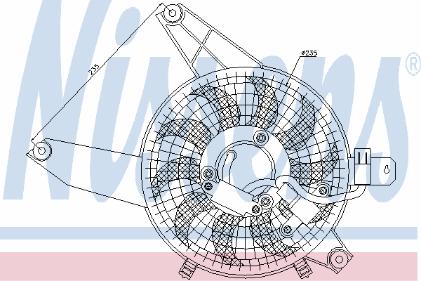 406523W1 Polcar difusor do radiador de aparelho de ar condicionado, montado com roda de aletas e o motor