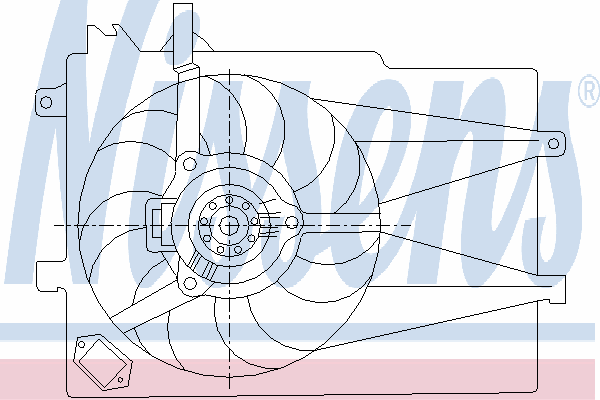 Difusor do radiador de esfriamento, montado com motor e roda de aletas 85434 Nissens