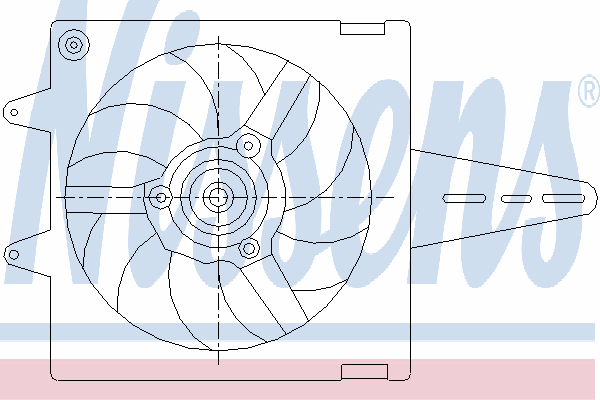 85427 Nissens difusor do radiador de esfriamento, montado com motor e roda de aletas