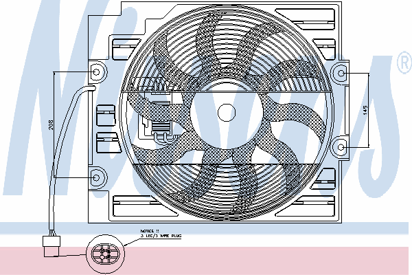 85422 Nissens ventilador elétrico de aparelho de ar condicionado montado (motor + roda de aletas)