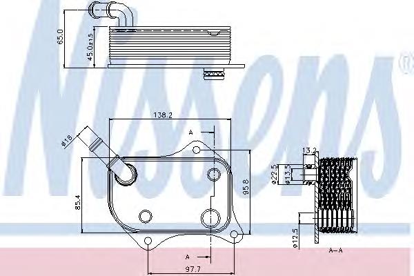90711 Nissens radiador de óleo (frigorífico, debaixo de filtro)