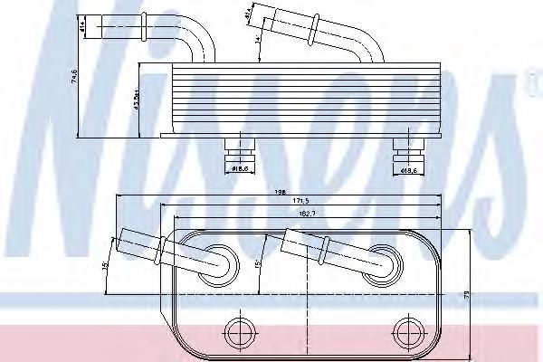 90658 Nissens radiador de esfriamento, caixa automática de mudança