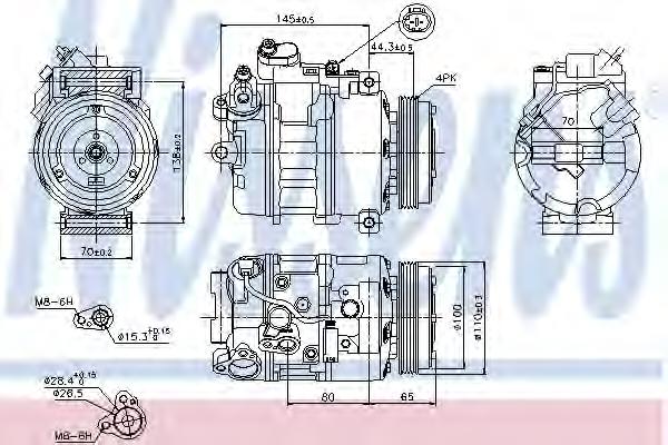 89198 Nissens compressor de aparelho de ar condicionado