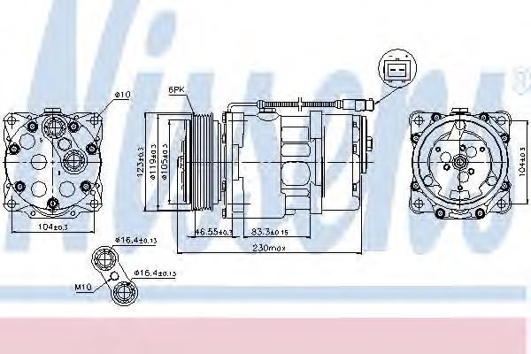 Compressor de aparelho de ar condicionado 89192 Nissens