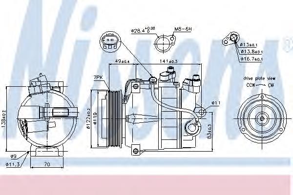 Compressor de aparelho de ar condicionado 89200 Nissens