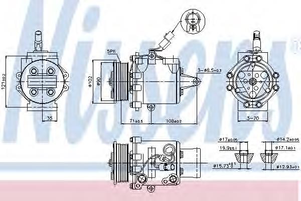 Compressor de aparelho de ar condicionado 89591 Nissens