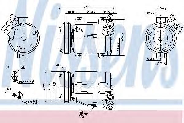 89519 Nissens compressor de aparelho de ar condicionado