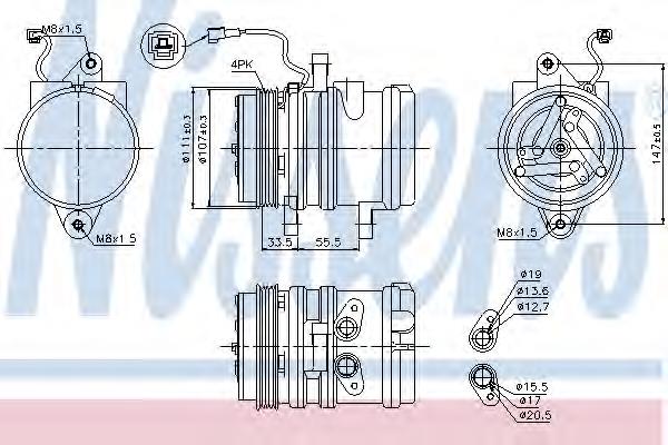 96406677 General Motors compressor de aparelho de ar condicionado