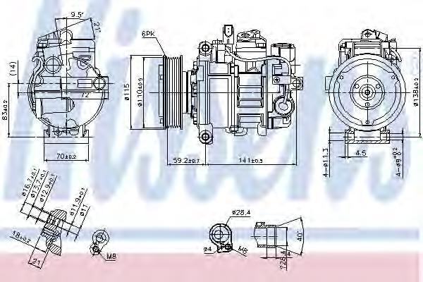 89384 Nissens compressor de aparelho de ar condicionado