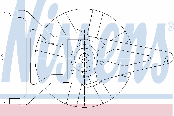 Ventilador elétrico de esfriamento montado (motor + roda de aletas) 85041 Nissens