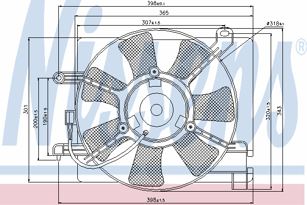 96314167 General Motors difusor do radiador de esfriamento, montado com motor e roda de aletas