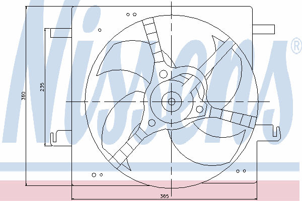 85027 Nissens difusor do radiador de esfriamento, montado com motor e roda de aletas