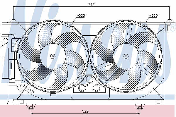 330079 ACR difusor do radiador de esfriamento, montado com motor e roda de aletas