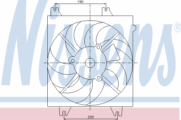 Ventilador elétrico de aparelho de ar condicionado montado (motor + roda de aletas) 85086 Nissens