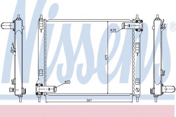 67370 Nissens radiador de esfriamento de motor