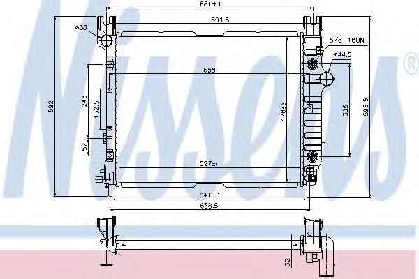 Radiador de esfriamento de motor 69451 Nissens