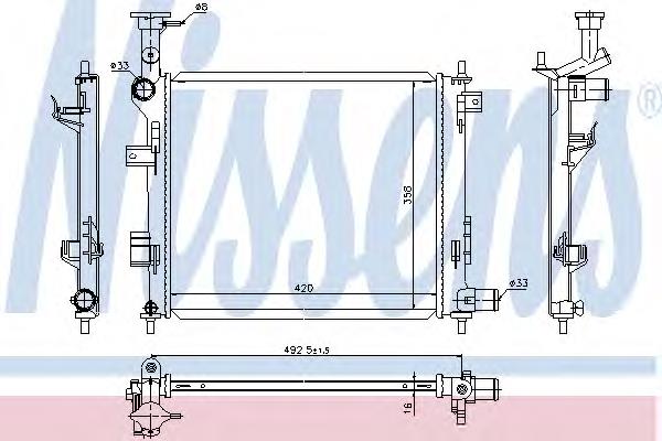 Radiador de esfriamento de motor 66747 Nissens