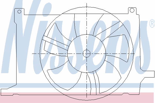 Difusor do radiador de esfriamento, montado com motor e roda de aletas 85005 Nissens