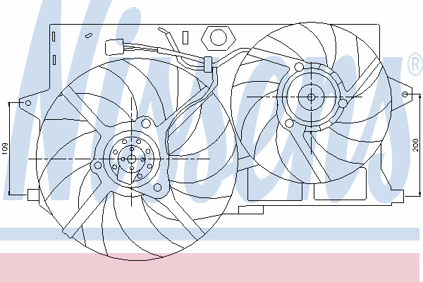 Difusor do radiador de esfriamento, montado com motor e roda de aletas para Peugeot Expert (224)