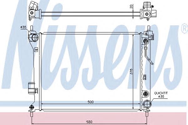 67548 Nissens radiador de esfriamento de motor