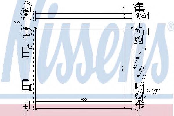 67608 Nissens radiador de esfriamento de motor