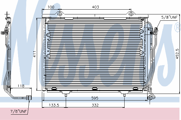 Radiador de aparelho de ar condicionado 94376 Nissens