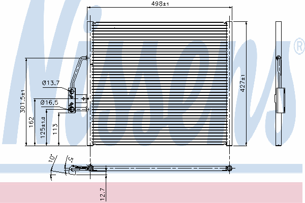 94274 Nissens radiador de aparelho de ar condicionado