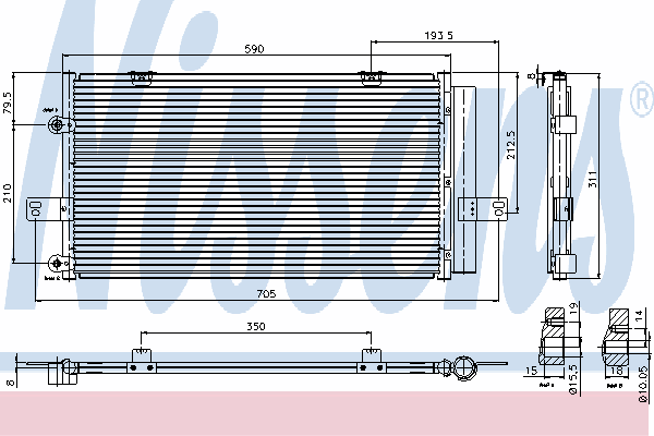 94652 Nissens radiador de aparelho de ar condicionado