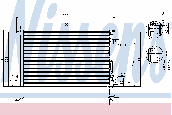 94597 Nissens radiador de aparelho de ar condicionado