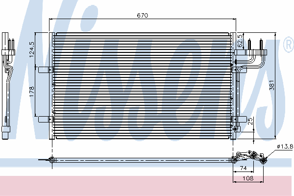94663 Nissens radiador de aparelho de ar condicionado