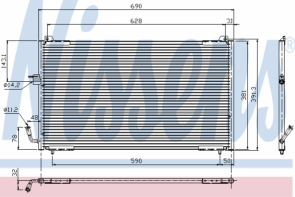 94625 Nissens radiador de aparelho de ar condicionado