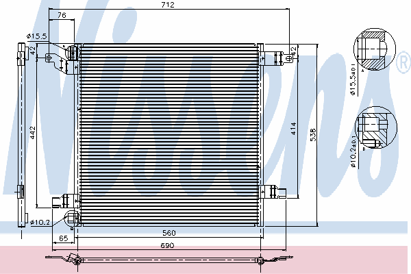 94568 Nissens radiador de aparelho de ar condicionado