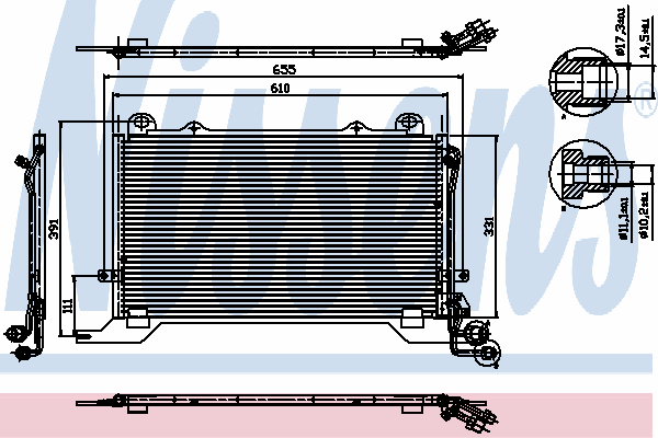 94567 Nissens radiador de aparelho de ar condicionado