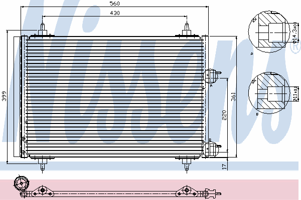 94570 Nissens radiador de aparelho de ar condicionado