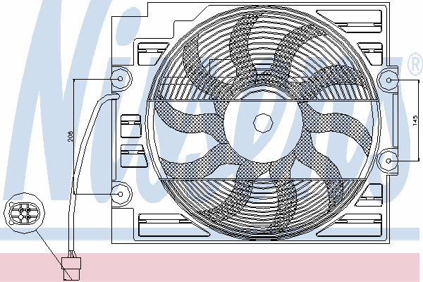 85629 Nissens ventilador elétrico de aparelho de ar condicionado montado (motor + roda de aletas)