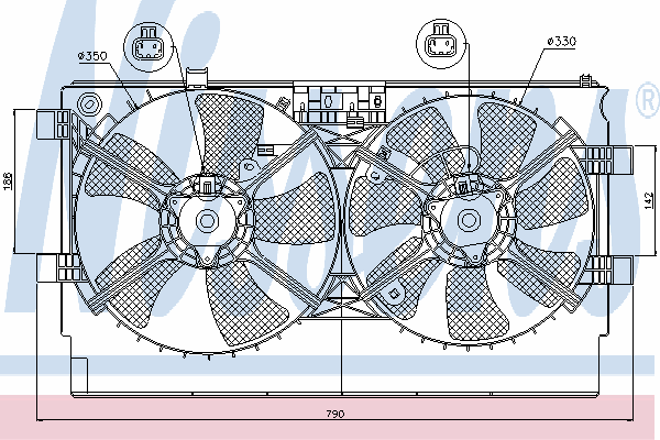 Difusor do radiador de esfriamento, montado com motor e roda de aletas para Mitsubishi ASX (GA)