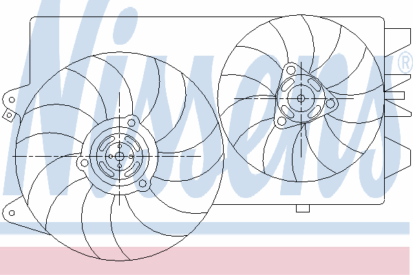 Difusor do radiador de esfriamento, montado com motor e roda de aletas 85573 Nissens