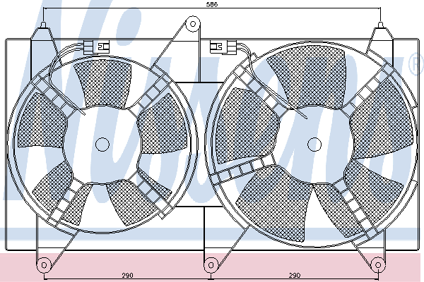 96640489 General Motors difusor do radiador de esfriamento, montado com motor e roda de aletas