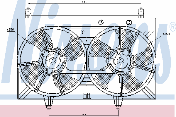 Ventilador elétrico de esfriamento montado (motor + roda de aletas) 85615 Nissens