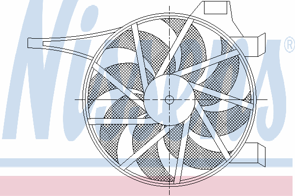 1341338 Opel ventilador elétrico de esfriamento montado (motor + roda de aletas)