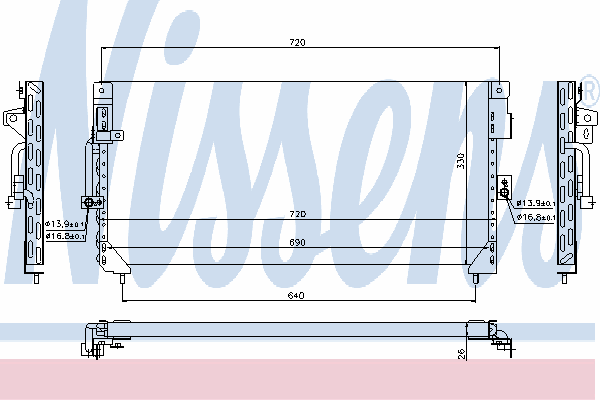 Radiador de aparelho de ar condicionado 94187 Nissens