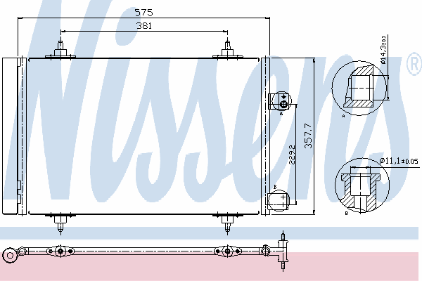 940239 Nissens radiador de aparelho de ar condicionado