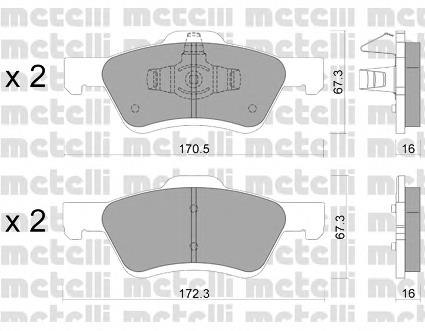 Колодки Metelli 2209060 цена, от 26.42 USD