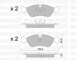 22-0117-0 Metelli sapatas do freio dianteiras de disco