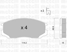 22-0221-1 Metelli sapatas do freio dianteiras de disco