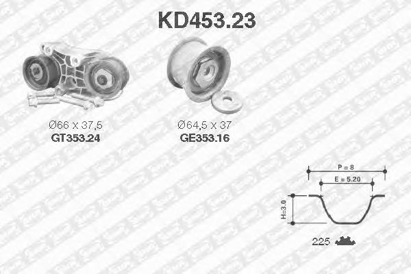 Correia do mecanismo de distribuição de gás, kit KD45323 SNR